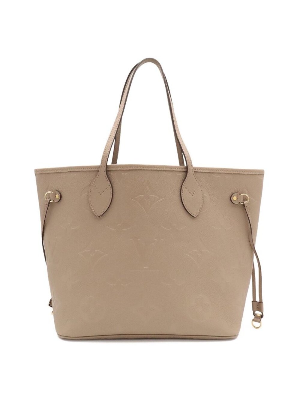 Louis Vuitton Monogram Empreinte Neverfull MM Tote Shoulder Bag Tourterelle